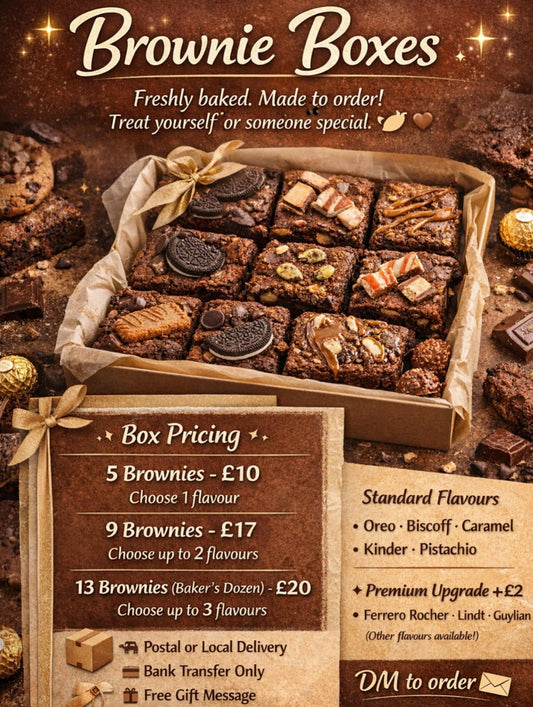 Brownie Box 1 -- 5 Brownies -- Select 1 Flavour